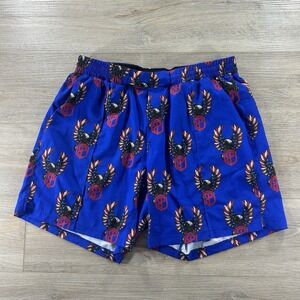 Born Primitive Large Unlined Athletic Shorts Blue Bald Eagle AOP American USA